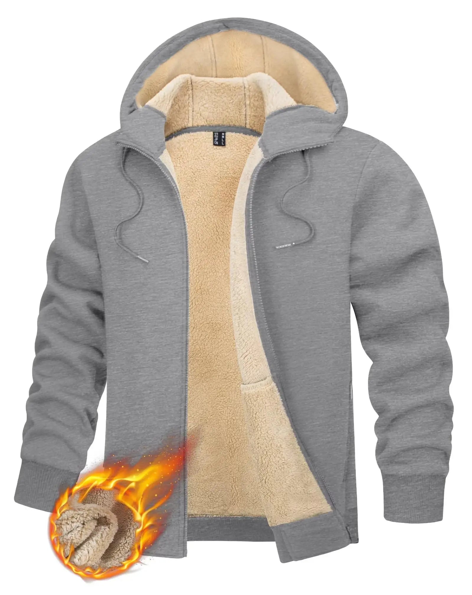 TACVASEN Fleece Lining Winter Hoodie mens Sherpa Jackets