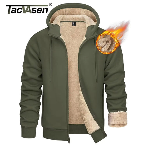 TACVASEN Fleece Lining Winter Hoodie mens Sherpa Jackets