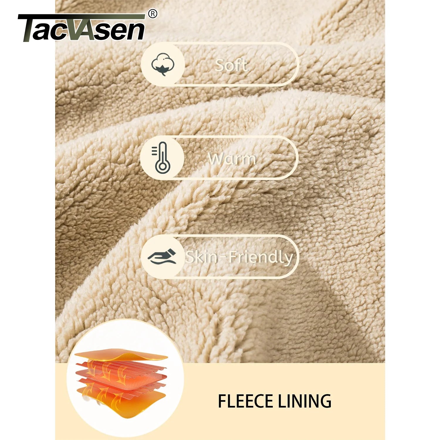 TACVASEN Fleece Lining Winter Hoodie mens Sherpa Jackets