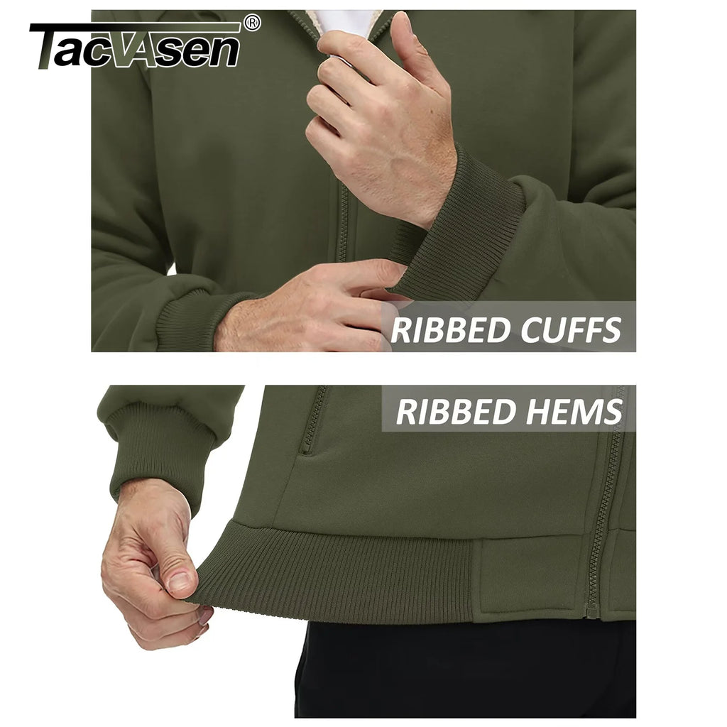 TACVASEN Fleece Lining Winter Hoodie mens Sherpa Jackets